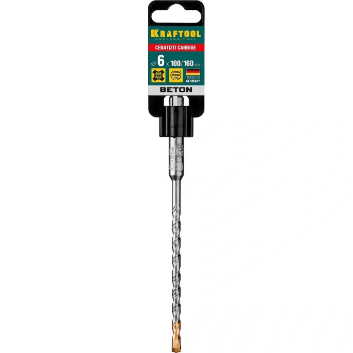 Бур Kraftool 29320-160-06_z02,  по бетону/кирпичу/камню,  6мм,  SDS-PLUS,  1шт