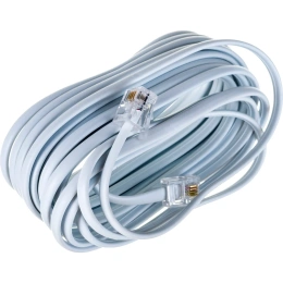 Телефонный удлинитель REXANT RJ-11 6P-4C , 5 м, белый 18-3051