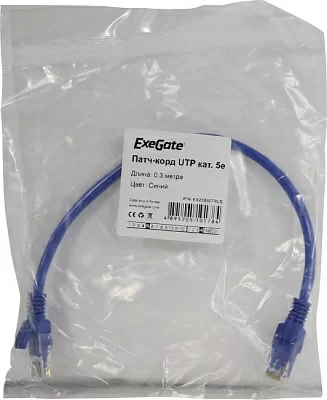 Exegate EX258667RUS Кабель Patch Cord UTP кат.5e 0.3м синий