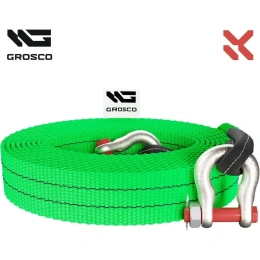 Динамическая стропа Grosco 3т, 3м, скоба/скоба, рывковый трос для буксировки авто до 1.5 тонн BTD0303SS