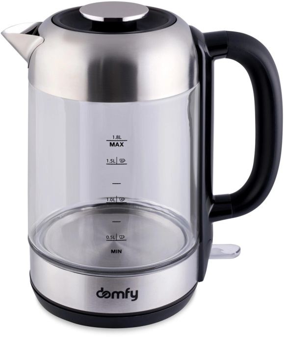 Чайник электрический DOMFY DSM-EK401, 1.8л, стекло/пластик