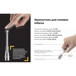 Набор инструментов 18 предметов 1/4" Inforce, Сталь Cr-V, Профессиональный, 06-07-13