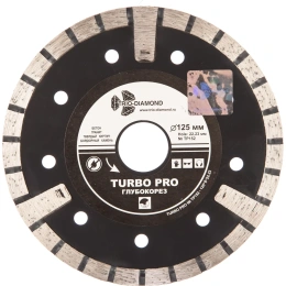 Диск алмазный отрезной TRIO-DIAMOND 125x22.23 Turbo PRO Глубокорез TP152