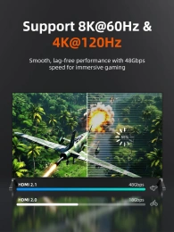 Кабель CABLETIME CH14L (CT-SHD8K-AG2) 2 м, 8K SLIM HDMI 2.1, позолоченный, 8K/60 Гц, черный