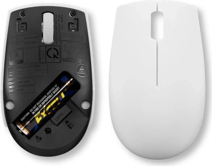 Мышь Lenovo 300 Wireless Compact светло-серый оптическая 1000dpi беспров. USB 2but GY51L15677