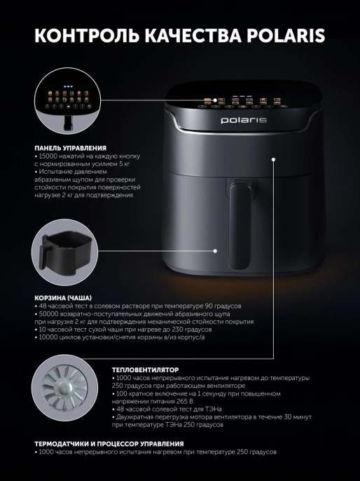 Аэрогриль Polaris PAF 5502 1600Вт черный