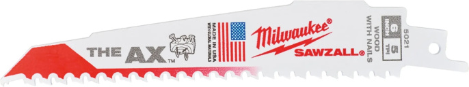 Полотно для сабельной пилы Milwaukee Sawzall 150х5 5шт 48475021 толщина лезвия: 1.27 мм, высота: 19 мм, длина 150мм, подходит для работы с деревом, гвоздями, болтами