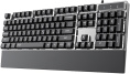 Клавиатура HAFF Gravix (KBD-GK150) (мембранная, проводная: USB, алюминиевая панель, подставка под запястье, RGB- подсветка, 1.6 м плетеный кабель, цвет: серебристый)