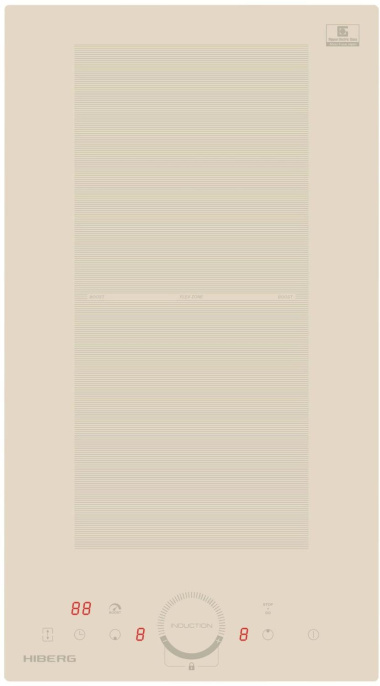 Индукционная варочная поверхность HIBERG i-MS 3029 Y, конфорок: 2 шт.,  стеклокерамика,  независимая, бежевый