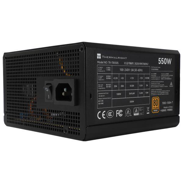 Блок питания 550W/ Power Supply Thermalright, 550W 80+ Bronze ATX, 3.0, Non-modular, 1x24 20+4 pin 550mm, 1xCPU*2 8 4+4 pin 600+150mm, 1xPCIe 8 6+2 pin 450mm, 1xSATA*3+MOLEX4pin*1 400+150+150+150mm, 1xSATA*2+MOLEX4pin*2 400+150+150+150mm, Active, 120x120 
