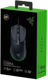Мышь Razer Cobra полноразмерная игровая мышь для ПК, проводная USB, сенсор оптический 8500 dpi, 6 кнопок, колесо с нажатием, цвет черный RZ01-04650100-R3M1