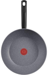 Сковорода ВОК WOK Tefal Natural Cook 04211628 круглая 28см покрытие: Mineralia ручка несъемная без крышки серый 9100046098