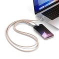 Зарядный кабель - ремень через плечо Satechi OntheGo Crossbody Lanyard Cable 60W. Длина: 1.5м. Цвет: пыльно-розовый (ST-LOTGLR)