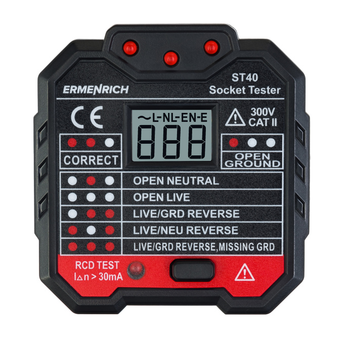 Тестер розеток Ermenrich Zing ST40