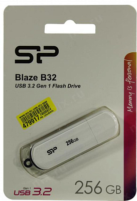 Накопитель Silicon Power Blaze B32 SP256GBUF3B32V1W USB3.2 Flash Drive 256Gb (RTL)