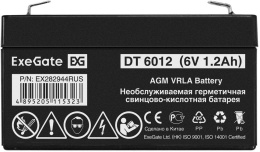 Аккумуляторная батарея ExeGate DT 6012 (6V 1.2Ah, клеммы F1) EX282944RUS
