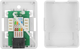 Розетка Hyperline SB1-1-8P8C-C5E-WHRJ45 1 кат.5E UTP бел. упак.:1шт