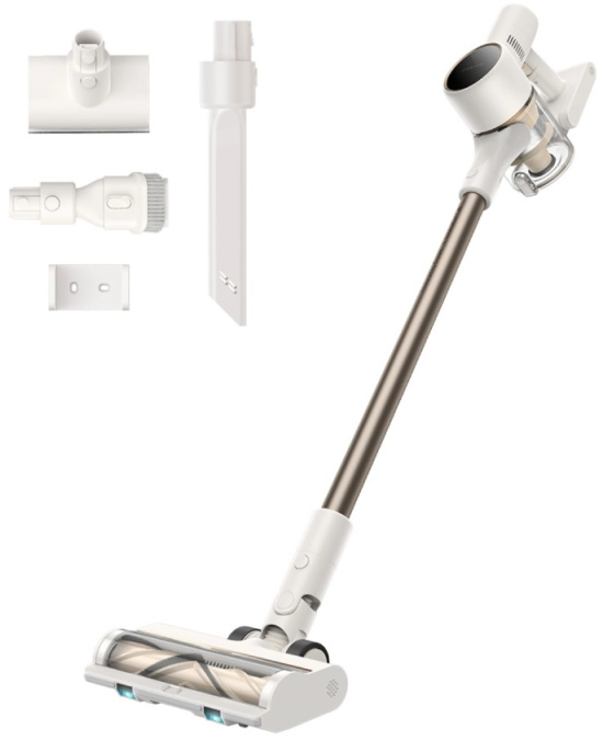 Беспроводной пылесос Dreame Cordless Vacuum Cleaner R10s VZV22A номинальная мощность 350 Вт, мощность всасывания 120 аэроватт, емкость аккумулятора 7 х 2500 мАч, время зарядки около 3.5 ч, объем контейнера для пыли 0.6 л, максимальное время работы до 7