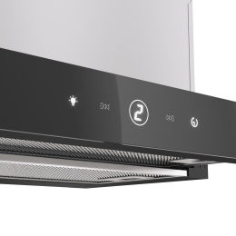 Вытяжка Franke Best TOUCH BK 50, 50см, 750 м3/ч, сенсорное управление, LED освещение, Угольный фильтр Ф-07 приобретается отдельно , цвет: нержавеющая сталь, лицевая планка: черное стекло 315.0702.967