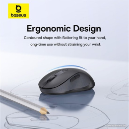Мышь Baseus B01055505111-01 Ergonomic; без батареек, рабочее расстояние 10м, совместимость с Windows, Harmony OS, Apple OS, Linux, Vista; Cluster Black