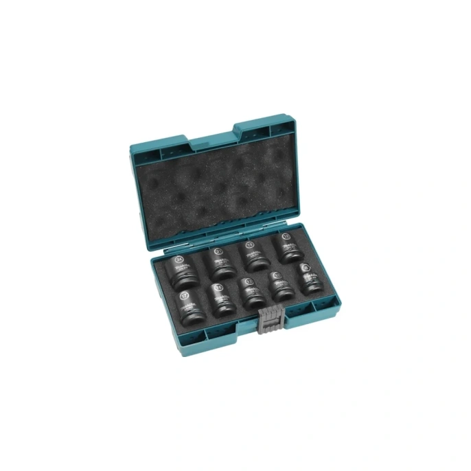 Набор ударных торцовых головок Impact Black 9 шт, 8, 10, 13, 16, 17, 18, 19, 21, 24 мм, 1/2" Makita E-16564