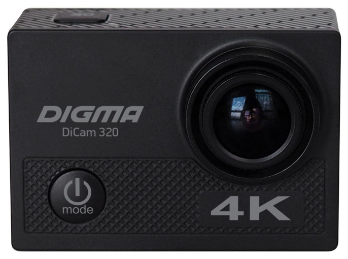 Экшн-камера Digma DiCam 320 4K,  WiFi,  черный [dc320]
