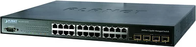 коммутатор PLANET WGSW-24040 IPv6, 24-Port Gigabit with 4-Port SFP Layer 2+/4 SNMP Managed Switch