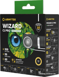 Фонарь Armytek Wizard C1 Pro Magnet USB Теплый (F09001W)