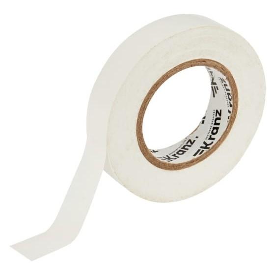Изолента KRANZ KR-09-2101, ширина 15мм, 25м, белый