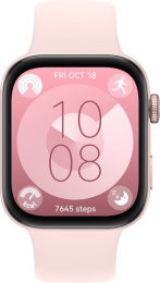 Смарт-часы Huawei Watch Fit 3 Pink Slo-B09 55020CED синхронизация с Android/iOS, экран AMOLED 1.82", поддержка SIM-карты: нет, пульсометр, измерение кислорода в крови, AOD, GPS, Bluetooth