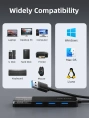 Концентратор  CABLETIME CB01B (CT-HUBT1-PB) 4 порта, 5Gbps, 0.15 м, с блоком питания, USB-хаб для ноутбука и ПК