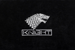 Кресло игровое KNIGHT Wolf, ткань, до 120кг, шарнирные подлокотники,  черный/серый