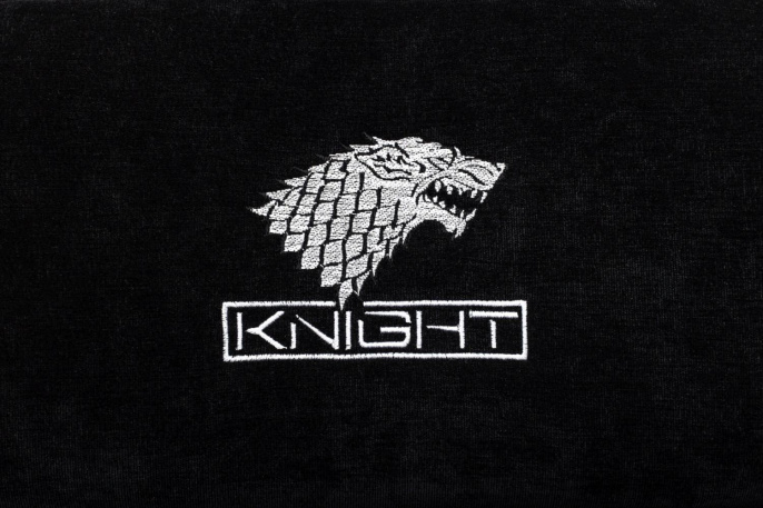Кресло игровое KNIGHT Wolf, ткань, до 120кг, шарнирные подлокотники,  черный/серый