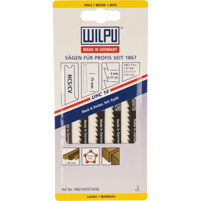 Пилка по дереву UHC 14 5 шт. WILPU 417000005