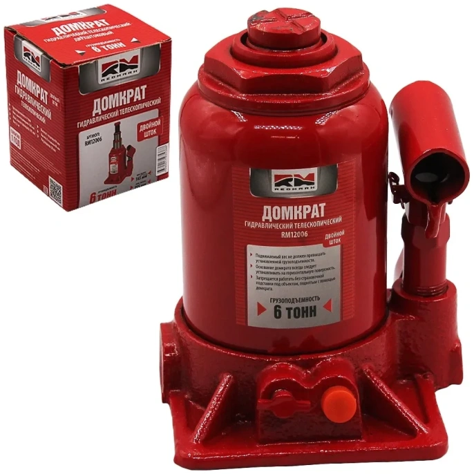 Гидравлический домкрат REDMARK 6 т, двухштоковый, высота мин/макс 165/395 мм RM12006