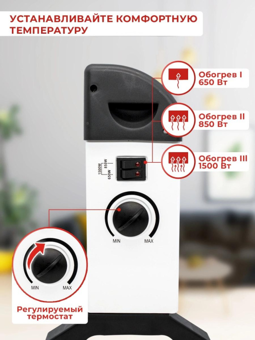 Конвектор Eurolux ОК-EU-1500C 1500Вт белый