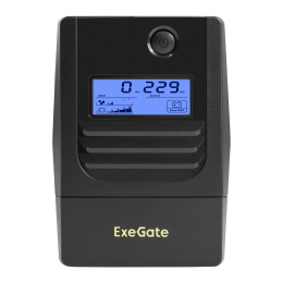 ИБП ExeGate Smart LB-500.LCD.AVR.2SH (500VA/300W, LCD, AVR, 2*EU/Тип F(Schuko), батарея 12V 4.5Ah, Black) EX299494RUS