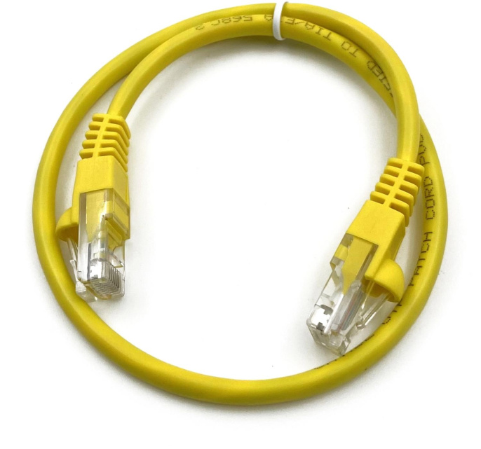 Патч-корд Buro литой (molded), UTP, кат.5E, 0.25м, 4 пары, 26AWG,  алюминий омедненный,  многожильный,  желтый