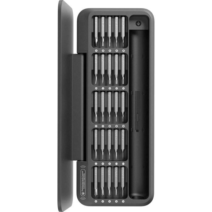 Аккумуляторная отвёртка с набором бит HOTO Precision Screwdriver ADV серый, QWLSA001