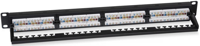 Cabeus PL2-24-Cat.5e-Dual IDC Патч-панель 19" (1U), 24 порта RJ-45, категория 5e, Dual IDC, с задним кабельным организатором