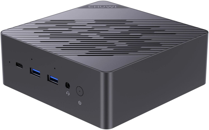 ПК Мини Chuwi AuBox Ryzen AI 9 365 2 32Gb SSD1Tb Radeon 880M Windows 11 Pro 2x2.5GbitEth WiFi BT 120W серебристый/черный (17131075)