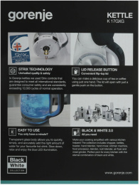 Чайник электрический Gorenje K17GXG 1.7л. 2200Вт белый/серебристый корпус: стекло/пластик