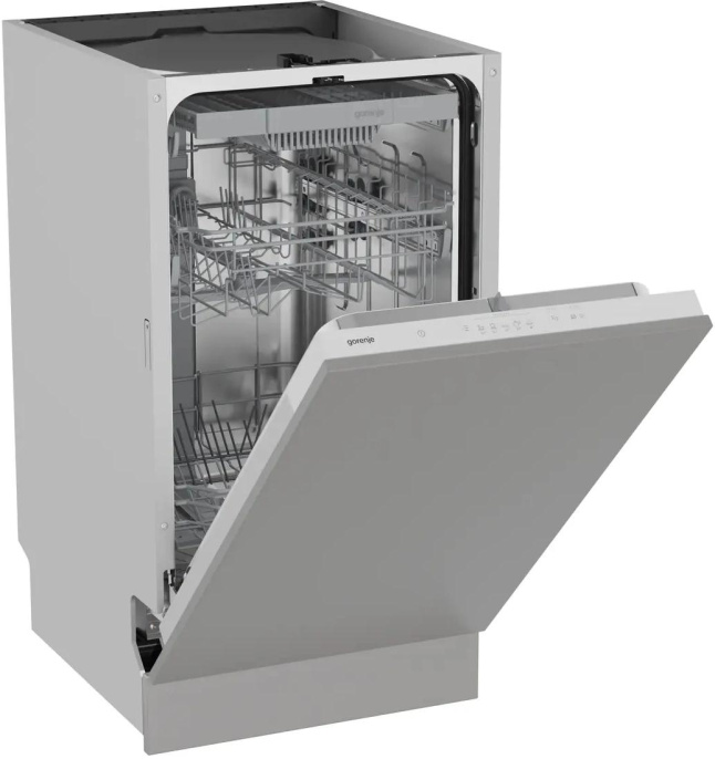 Встраиваемая посудомоечная машина Gorenje GV523E10WE,  узкая, ширина 44.8см, полновстраиваемая, загрузка 11 комплектов, серебристый