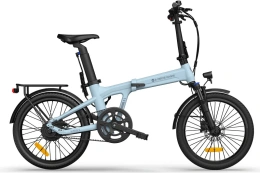 ADO Air 20 Pro синий Складной городской электровелосипед, колеса 20"x 1,95", двигатель 350 Вт, 42 Нм, аккумулятор в подседельном штифте 36 В, 9,6 Ач 345,6 Втч, датчик крутящего момента, скорость 30 км/ч, пробег до 100 км, амортизационная вилка с блокировк