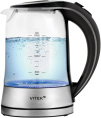 Чайник электрический Vitek VT-WK1009 1.7л. 2200Вт черный/серый корпус: стекло