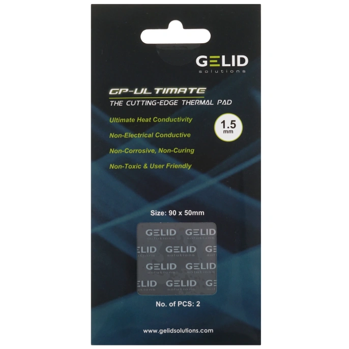Термоинтерфейс GELID GP-Ultimate Thermal Pad Value Pack TP-VP04-C 90x50x1.5мм, 15 Вт/мК, 2шт