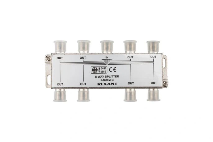 Делитель ТВ REXANT на 8 выходов F разъём 5-1000 МГц 05-6005