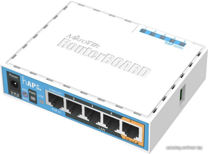 Роутер беспроводной MikroTik hAP ac lite (RB952UI-5AC2ND) AC750 10/100BASE-TX белый