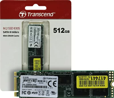Накопитель SSD 512 Gb M.2 2280 B&M 6Gb/s Transcend 830S TS512GMTS830S 3D TLC