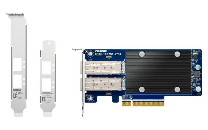 Сетевая карта QNAP QXG-10G2SF-X710 LAN Expansion Card, PCIe Gen3 x8, 2 x SFP+ ports 10Gbps/1Gbps